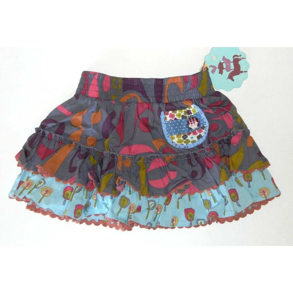 NEW Matilda Jane girls skirt 18M Counts on Me ruffle skirt character grey tiered